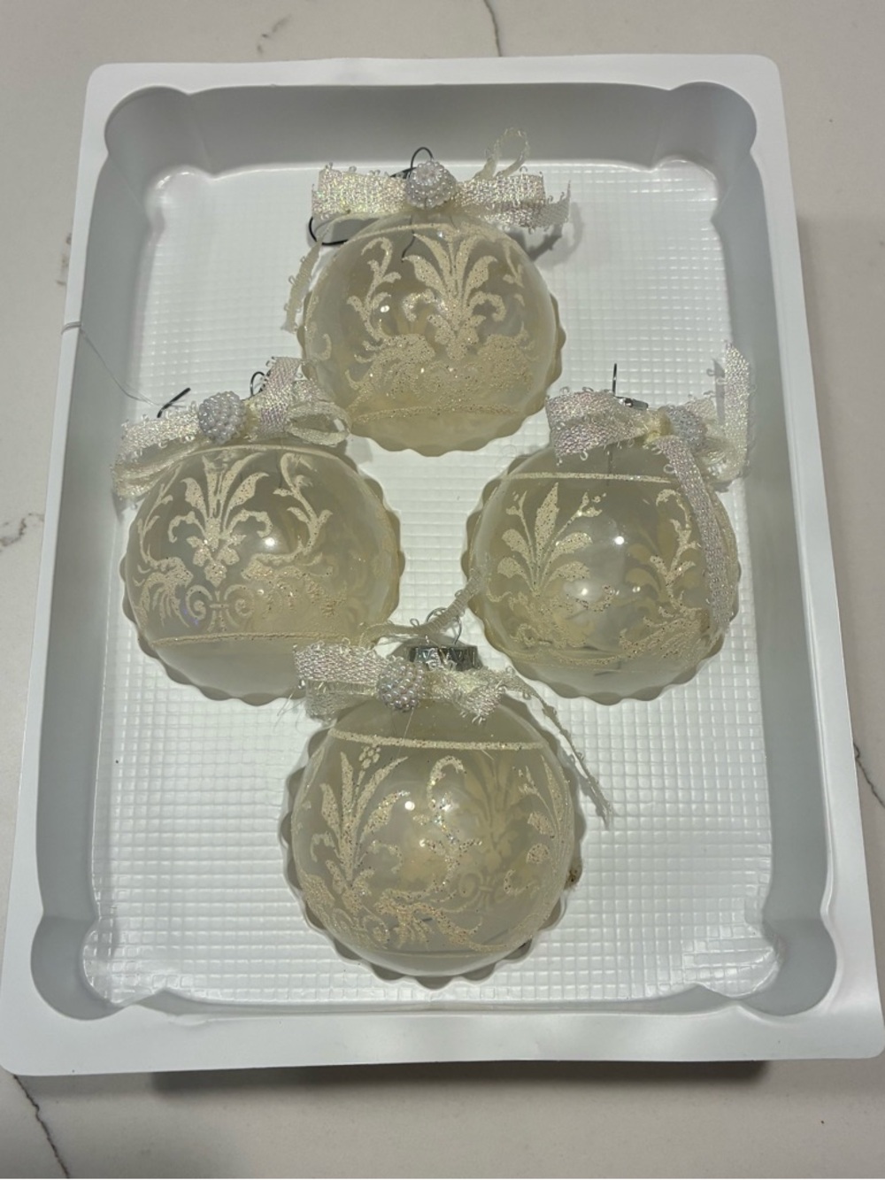 Dayton Hudson Corp vintage Glass Holiday Ornament Set - 4-Pack